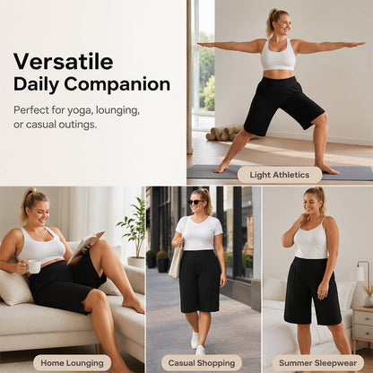 🔥Heißer Verkauf 50% Rabatt🥳💞 Über 50.000 Stück verkauft!⚡🩳Damen Freizeit Wide-Leg Shorts knielang✨