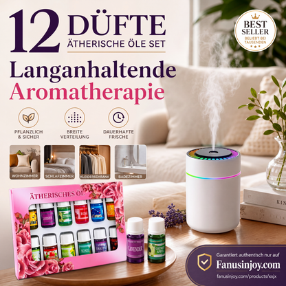 🎁🌺Der frische Duft hebt Ihre Stimmung! 🌷12er-Set wasserlösliche ätherische Öle
