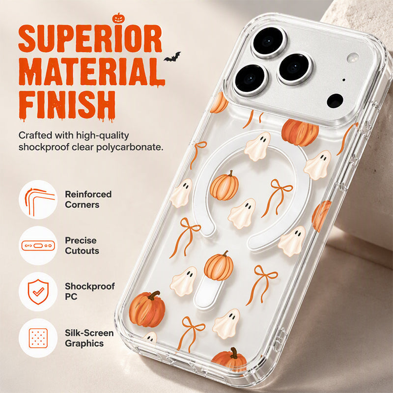 🎃 Süßes Halloween-Transparent-Case – Geister-Print, stoßfest ✅