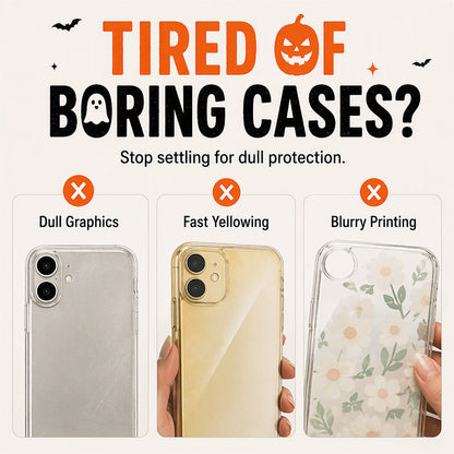 🎃 Süßes Halloween-Transparent-Case – Geister-Print, stoßfest ✅