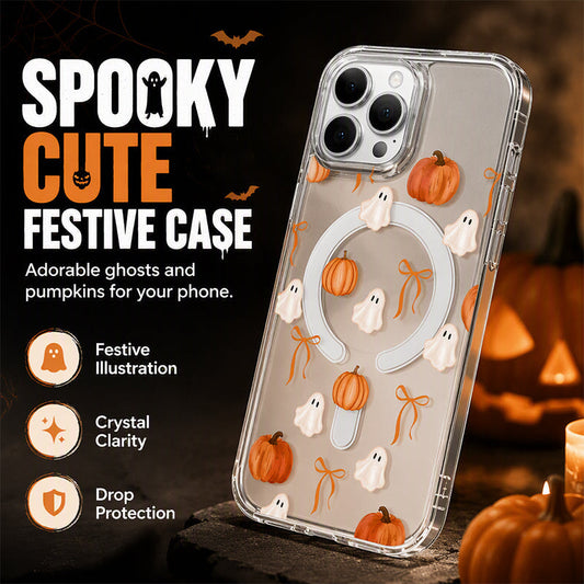 🎃 Süßes Halloween-Transparent-Case – Geister-Print, stoßfest ✅