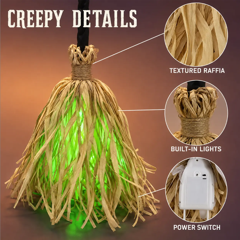 【🔥Zeitlich begrenztes Angebot – 50 % Rabatt!】🧹 Langweilige Halloween-Deko? Dieser Hexenbesen fliegt wirklich – elektrisch & gruselig!