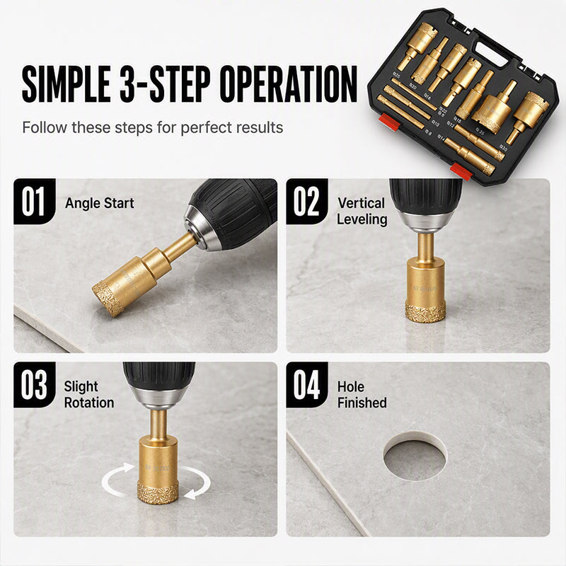 💎 50% OFF NOW! 🔧 12-Piece Diamond Hole Saw Kit – Dry Drilling, Industrial Grit & Versatile Sizes – For Tile, Stone & Masonry 🏗️