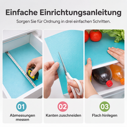 ✨🧊💧Wasserdichte Kühlschrankregal‑Einlagen！Schützt vor Flecken & Nässe, Einfache Reinigung Kühlschrank Schutzmatten