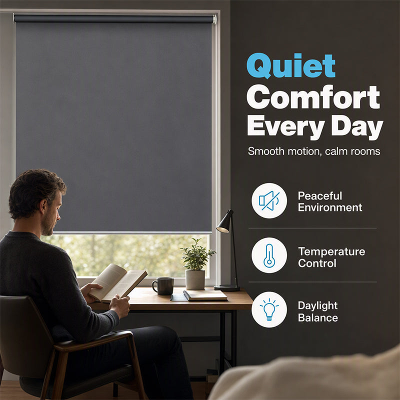 🌑 50% RABATT! 🔋 Elektrisches Verdunkelungsrollo mit Akku – 📱Wiederaufladbar, höhenverstellbar & einfach zu montieren – Ideal für Büro, Balkon & Zuhause 🌙