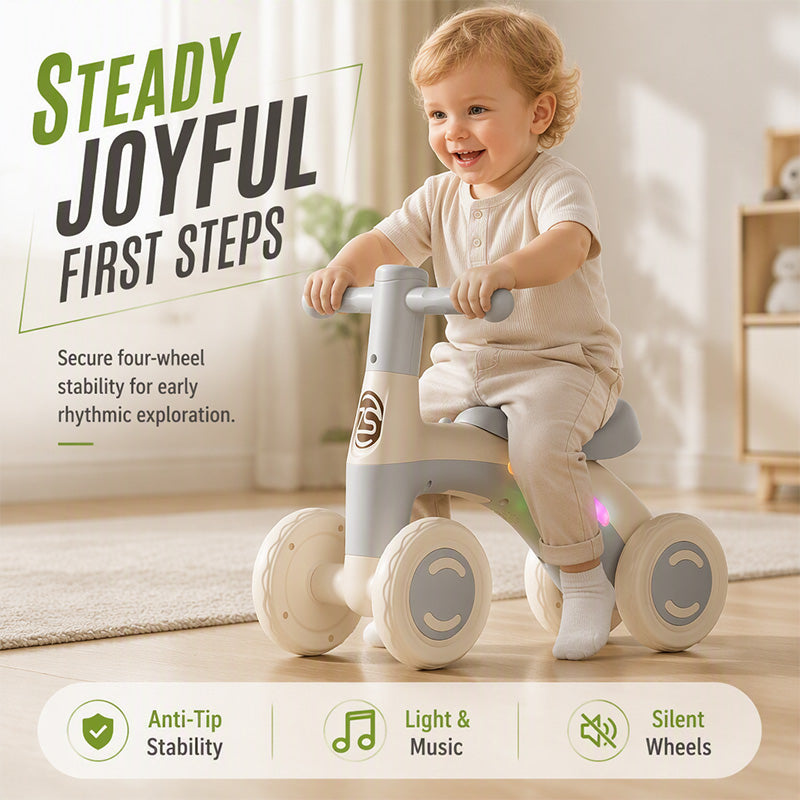 🚲 50% RABATT! 🎵 Baby-Laufrad mit Musik & Lichtern – Bunt, sicher & fördert die Motorik – Perfekt für spielerische Bewegung im Kinderzimmer ✨