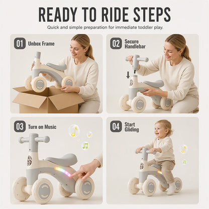 🚲 50% RABATT! 🎵 Baby-Laufrad mit Musik & Lichtern – Bunt, sicher & fördert die Motorik – Perfekt für spielerische Bewegung im Kinderzimmer ✨