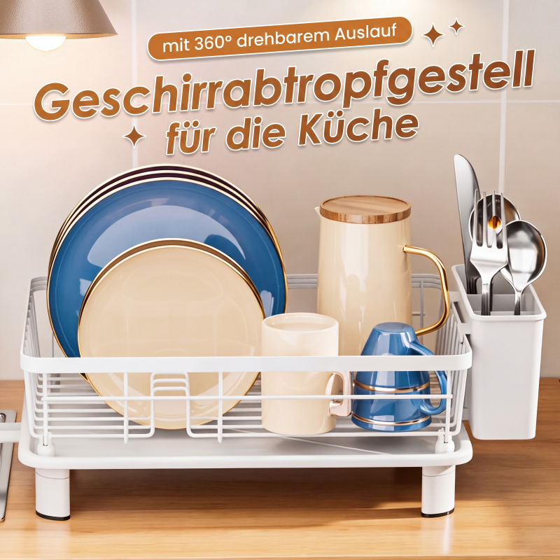 🔥Solange der Vorrat reicht 40 % Rabatt!🎉Küchengeschirr-Abtropfgestell mit 360° drehbarem Ausguss