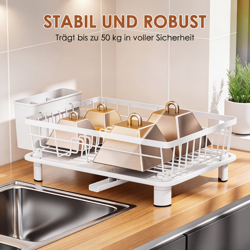🔥Solange der Vorrat reicht 40 % Rabatt!🎉Küchengeschirr-Abtropfgestell mit 360° drehbarem Ausguss