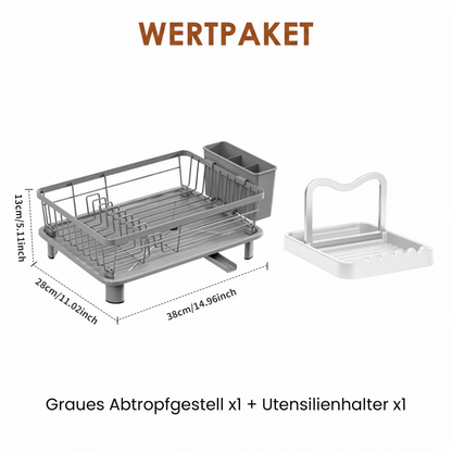 🔥Solange der Vorrat reicht 40 % Rabatt!🎉Küchengeschirr-Abtropfgestell mit 360° drehbarem Ausguss