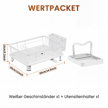 🔥Solange der Vorrat reicht 40 % Rabatt!🎉Küchengeschirr-Abtropfgestell mit 360° drehbarem Ausguss