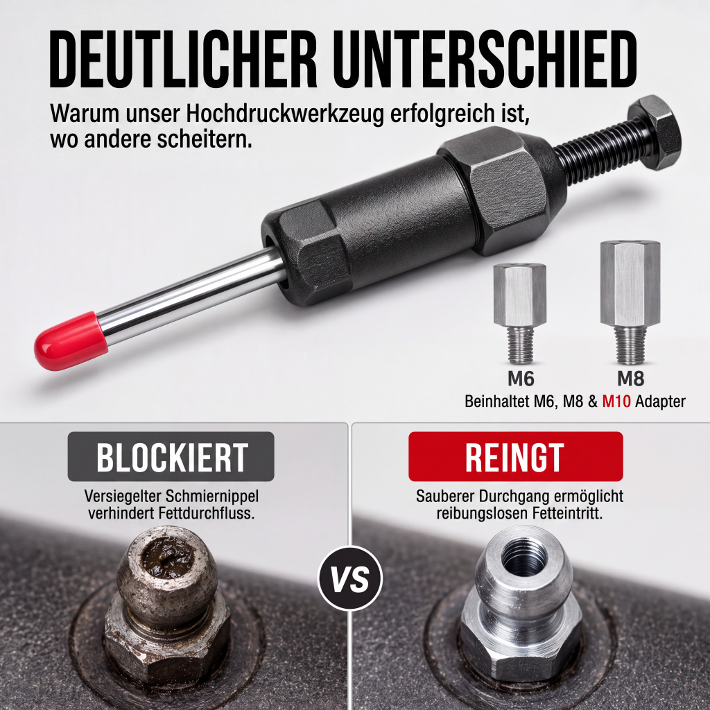 🔧 50% RABATT! 🚗 Schmiernippel-Entstopfer – Verstopfte Gelenke in Sekunden frei & spart Fett ✨