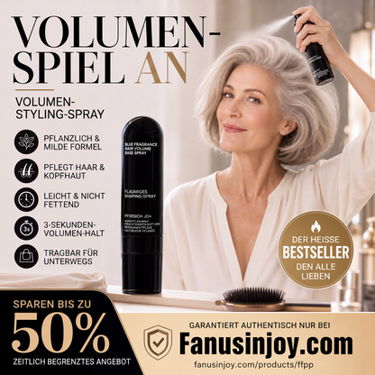 🔥 50% RABATT! 🍑 Volumen- & Fixierspray mit Pfirsichduft | Leichtes Haarstyling für mehr Fülle & Halt | Für voluminöse, gepflegte Looks in Sekunden ✨