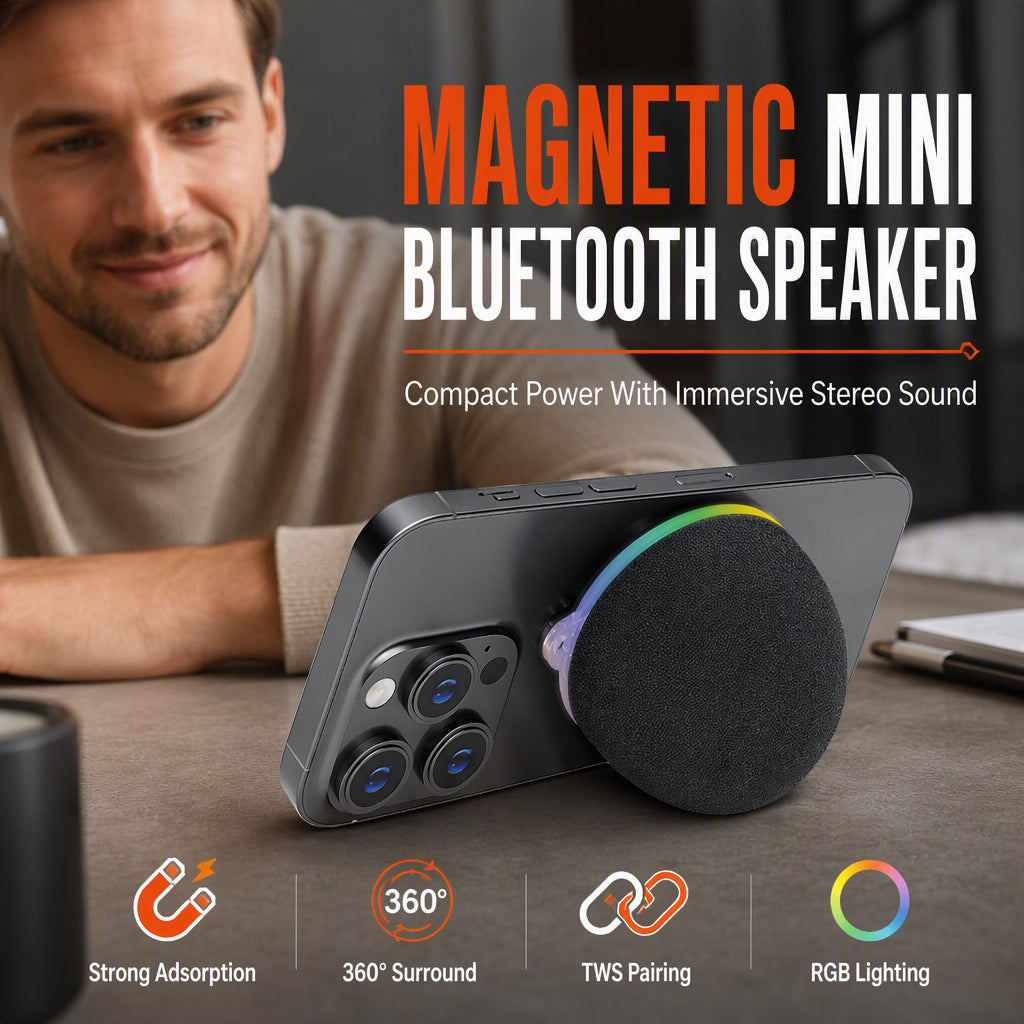 Magnetischer Mini-Bluetooth-Lautsprecher mit RGB-Umgebungslicht