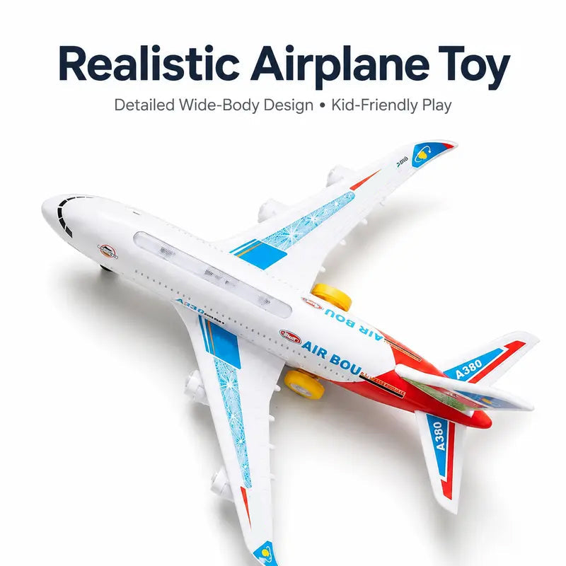 ✈️ JETZT 50% RABATT! 🎵 Elektrisches Modellflugzeug – Bump-and-Go, LED-Lichter & realistische Sounds – Für Kleinkinder ab 3+ 🛩️