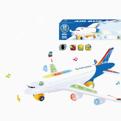 ✈️ JETZT 50% RABATT! 🎵 Elektrisches Modellflugzeug – Bump-and-Go, LED-Lichter & realistische Sounds – Für Kleinkinder ab 3+ 🛩️