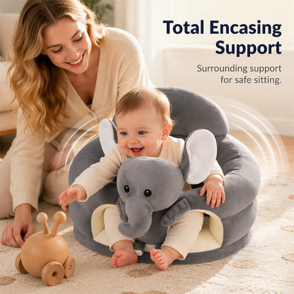 ✨50% Rabatt✨🐻 Cartoon‑Baby‑Stützsofa – Anti‑Roll‑Sitzsessel für Babys mit stabiler Rückenlehne, weicher Plüsch‑Bodensitz für Kleinkinder