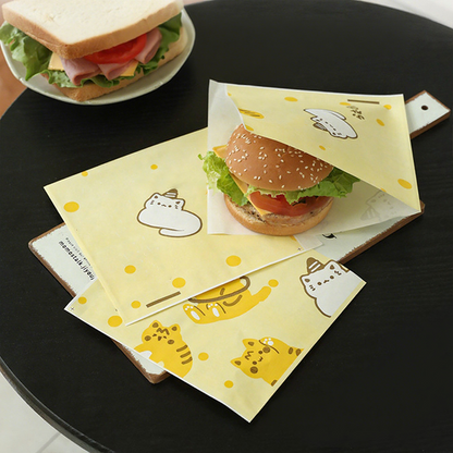 🎉 LIMITED TIME 50% OFF! 🥪 Grease-Resistant Paper Bags for Sandwich Wrapping – Adorable Designs, PE-Coated & Microwave-Safe ✨
