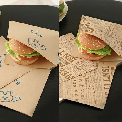 🎉 LIMITED TIME 50% OFF! 🥪 Grease-Resistant Paper Bags for Sandwich Wrapping – Adorable Designs, PE-Coated & Microwave-Safe ✨