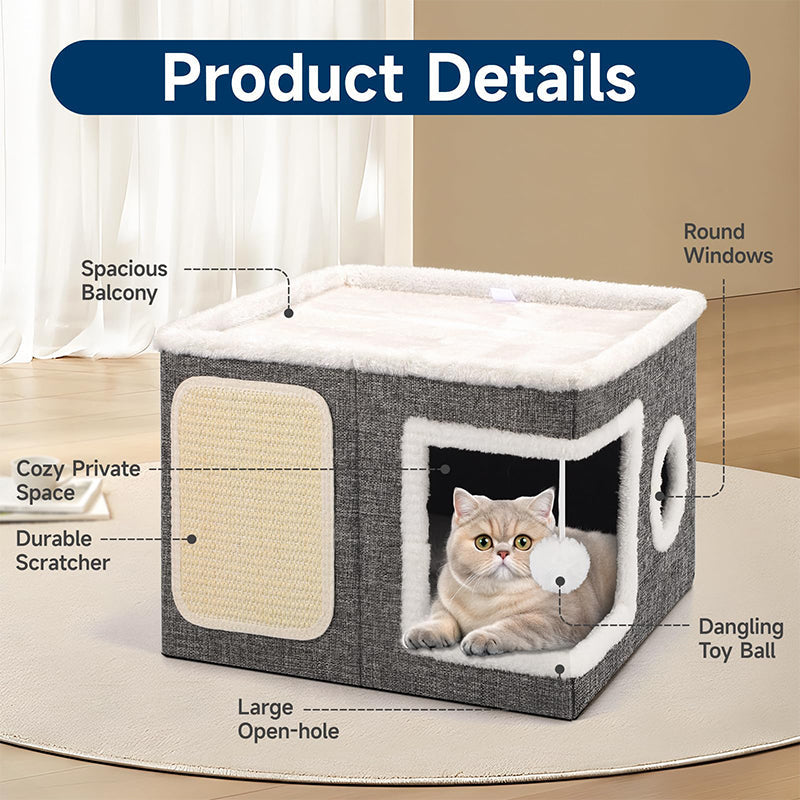 🐾 2-in-1 Faltbarer Haustierhocker mit Stauraum – Gemütliches Katzen- & Hundebett und praktischer Sitzhocker