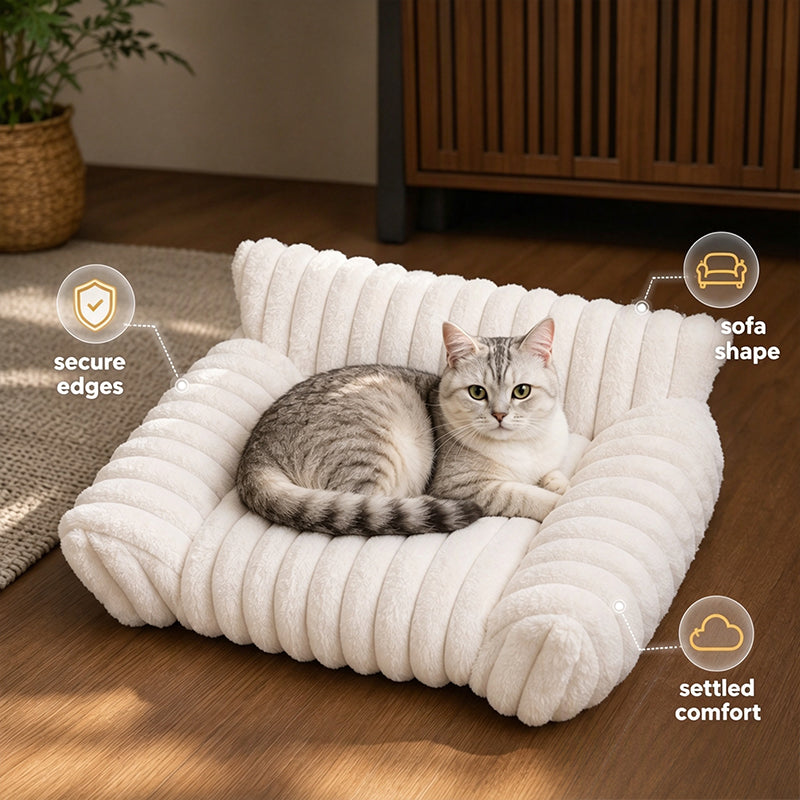 🐾 50% RABATT! ☁️ Gemütliches Sofa-Haustierbett, weiche Polsterung, rutschfester Boden, perfekt für Katzen und Hunde🛋️✨