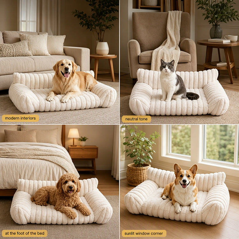 🐾 50% RABATT! ☁️ Gemütliches Sofa-Haustierbett, weiche Polsterung, rutschfester Boden, perfekt für Katzen und Hunde🛋️✨