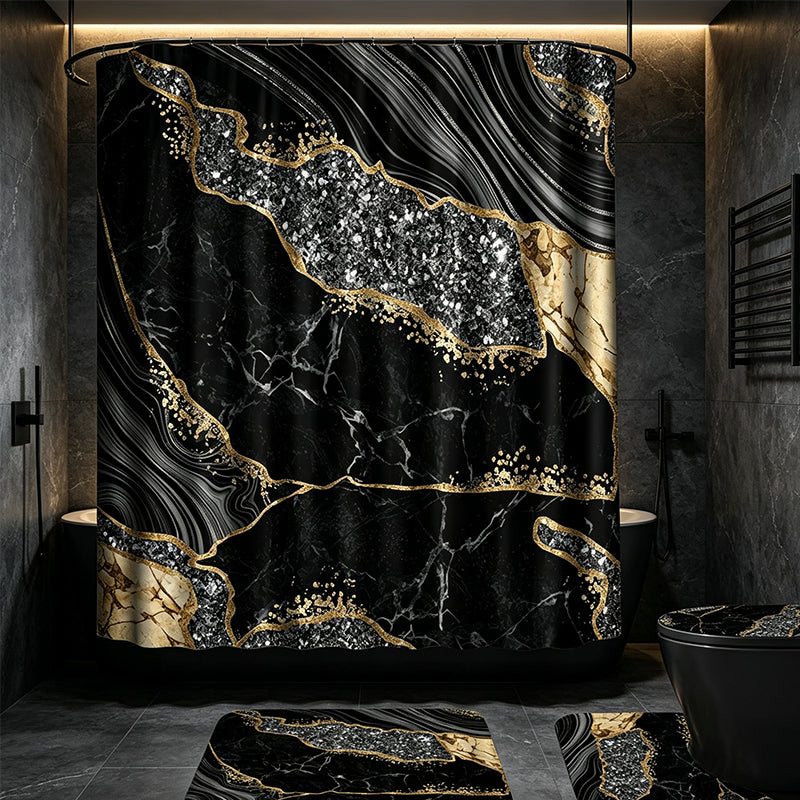 💎 -50% AUF DEN DUSCHVORHANG! 💎 Eleganter Marmor-Duschvorhang – Wasserabweisend & Stilvoll für Ihr Badezimmer 🚿
