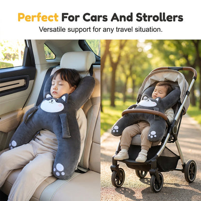 🧸 Weiches H-förmiges Autokissen für Kleinkinder – Ergonomische Kopf- und Nackenstütze für Kinder