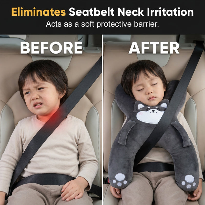 🧸 Weiches H-förmiges Autokissen für Kleinkinder – Ergonomische Kopf- und Nackenstütze für Kinder