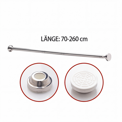 🔧 JETZT 50 % RABATT! 📏 Verstellbare Spannstange ohne Bohren – Werkzeugfreie Montage, starker Halt & vielseitig einsetzbar – Schafft sofortigen Stauraum überall und jederzeit 🏠