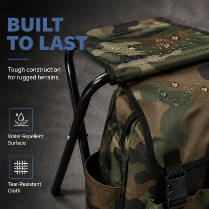 Tragbarer Klappstuhl-Rucksack 2-in-1 – Outdoor-Campinghocker