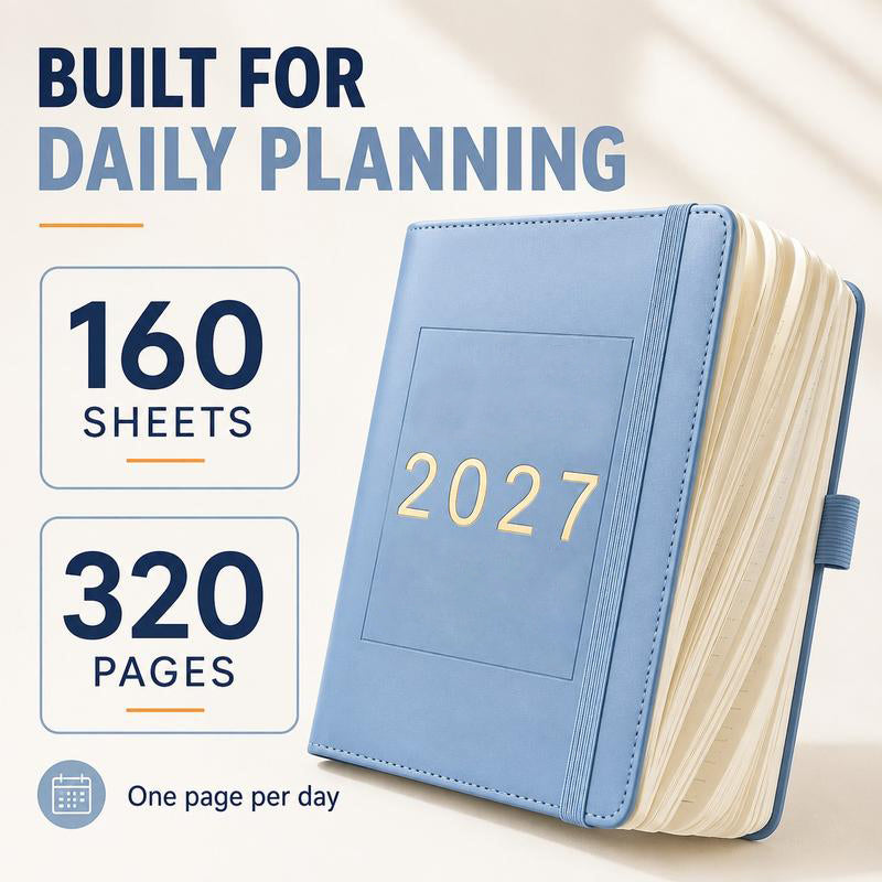 📅 JETZT 50% RABATT! 📓 2027 Kalender-Notizbuch – A5, ein Tag pro Seite, datiert – Ideal für tägliche Aufzeichnungen & zukünftige Planung ✨