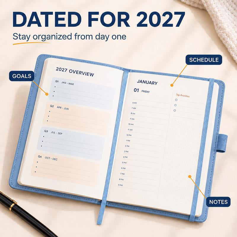 📅 JETZT 50% RABATT! 📓 2027 Kalender-Notizbuch – A5, ein Tag pro Seite, datiert – Ideal für tägliche Aufzeichnungen & zukünftige Planung ✨
