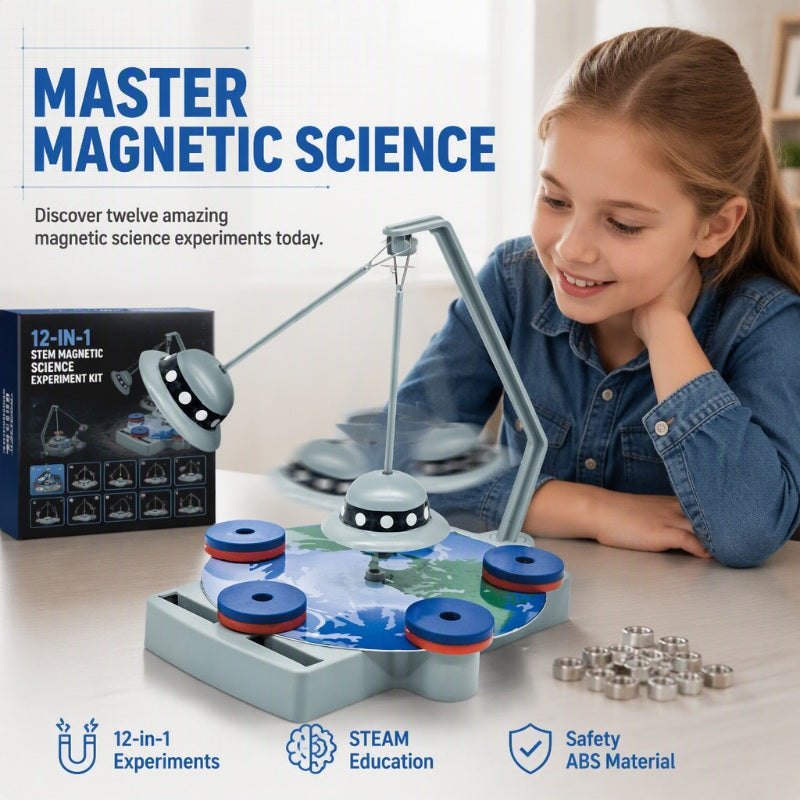 🧲50 % RABATT⏰ 12‑in‑1 Magnet‑Experiment‑Set, spielerisches Lernen für Kinder🛰️