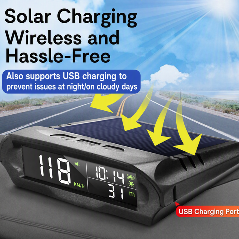 🔥Solange der Vorrat reicht 40 % Rabatt!🎉Solar-Auto-GPS-Head-Up-Display