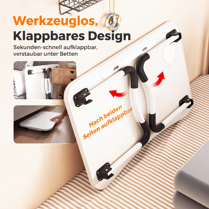 Klappbarer Laptop-Bettisch mit Becherhalter