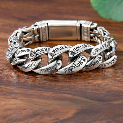 🔥 -50% Rabatt | Herren Retro Sechs-Silben-Mantra Armband – Bedeutungsvoll, Maskulin, Auffällig ✨ | Jetzt sichern! 🚀