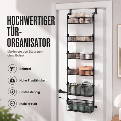 🚪 50% RABATT! 🧺 Tür-Hängeregal – Ohne Bohren, mehrere Körbe & praktisch ✨
