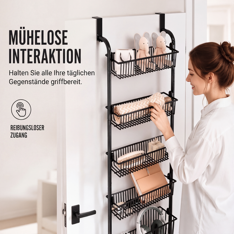 🚪 50% RABATT! 🧺 Tür-Hängeregal – Ohne Bohren, mehrere Körbe & praktisch ✨