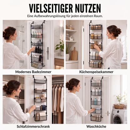 🚪 50% RABATT! 🧺 Tür-Hängeregal – Ohne Bohren, mehrere Körbe & praktisch ✨