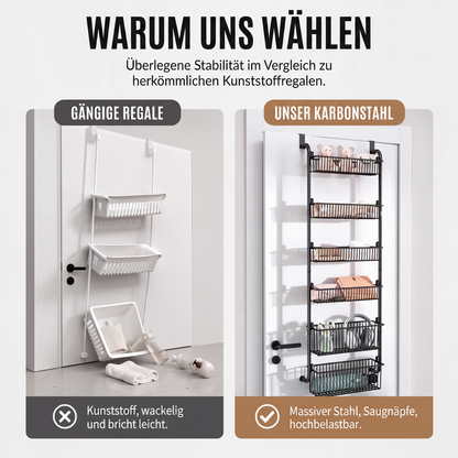 🚪 50% RABATT! 🧺 Tür-Hängeregal – Ohne Bohren, mehrere Körbe & praktisch ✨