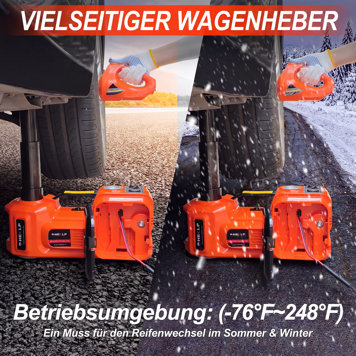 📢📢50% RABATT !!⏰🚗Unentbehrliche Werkzeuge für die Autoreparatur🛠️ - 12V elektrischer hydraulischer Wagenheber für Pkw