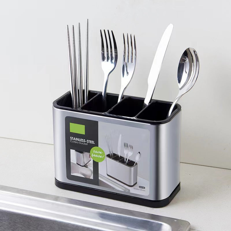 🍴 NUR FÜR KURZE ZEIT 50 % RABATT! ⚡ Platzsparender Edelstahl-Küchenutensilienhalter – Ordentlich, mit Abfluss, Kompakt ✨