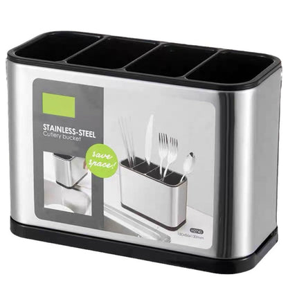 🍴 NUR FÜR KURZE ZEIT 50 % RABATT! ⚡ Platzsparender Edelstahl-Küchenutensilienhalter – Ordentlich, mit Abfluss, Kompakt ✨