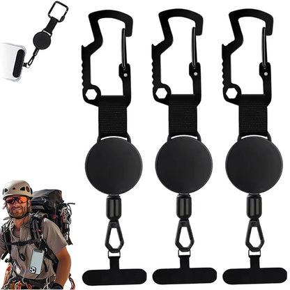 Hochleistungs-Schlüsselanhänger mit Aufrollmechanismus und Flaschenöffner