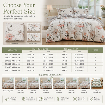 🛏️ 50% RABATT! 🌸 Bettwäsche mit Blumenmuster – Weich, gemütlich & ganzjährig ✨