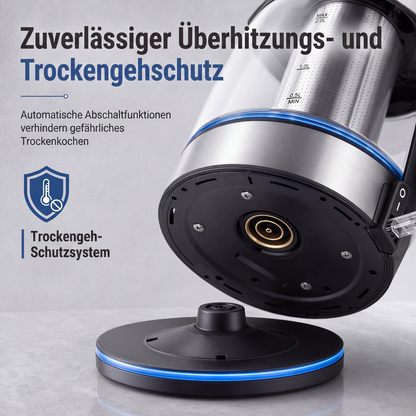📢📢50 % RABATT !! ⏰2 l Glas-Wasserkocher mit großer Kapazität, automatischer Abschaltung und Überhitzungsschutz
