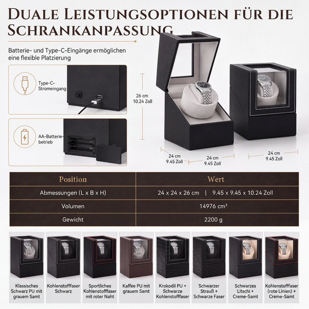 ⌚ 50% RABATT! 🔄 Automatische Uhrenbewegerbox – Drehbar, für mechanische Uhren & praktisch ✨