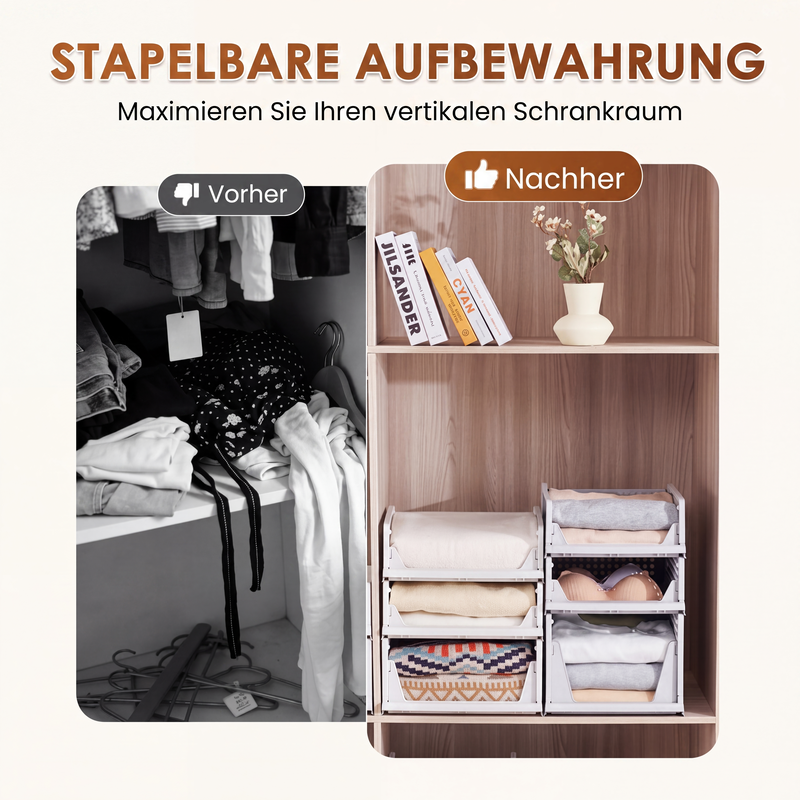Stapelbarer Kleiderschrank-Organizer mit Schublade