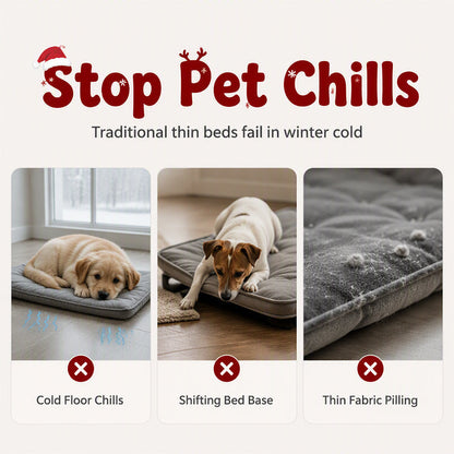 🎄 50% Rabatt!🐶🐱 Weihnachtsschlitten-Haustierbett mit abnehmbarem Kissen – festlich & kuschelig